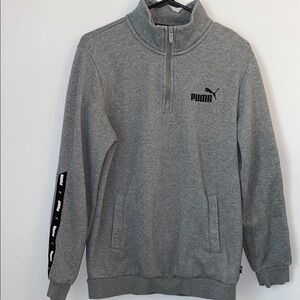 Puma Men's Gray Zip-Up Sweater